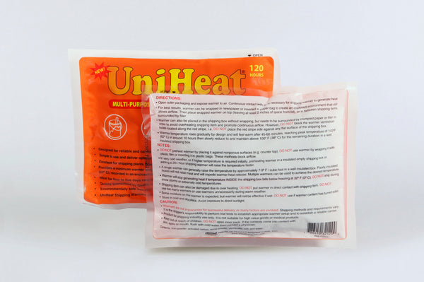 UniHeat 120 Hour Shipping Warmer - Back of Packaging