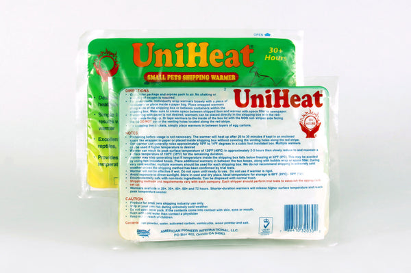 UniHeat 30 Hour Shipping Warmer - Back of Packaging