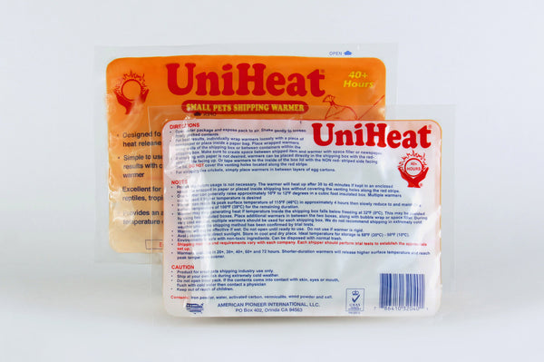 UniHeat 40 Hour Shipping Warmer - Back of Packaging