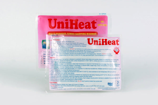 UniHeat 60 Hour Shipping Warmer - Back of Packaging